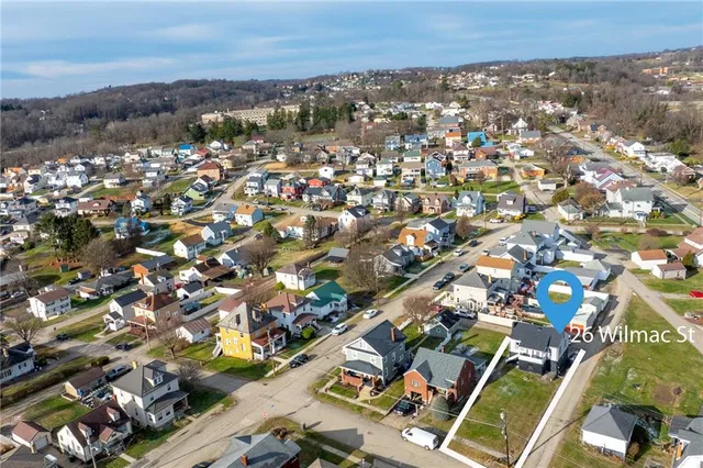 an aerial view of a city
