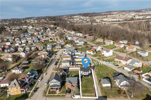 an aerial view of multiple house