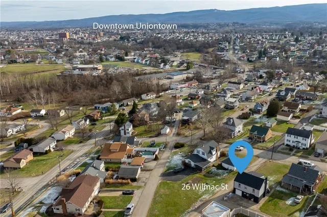 an aerial view of a city