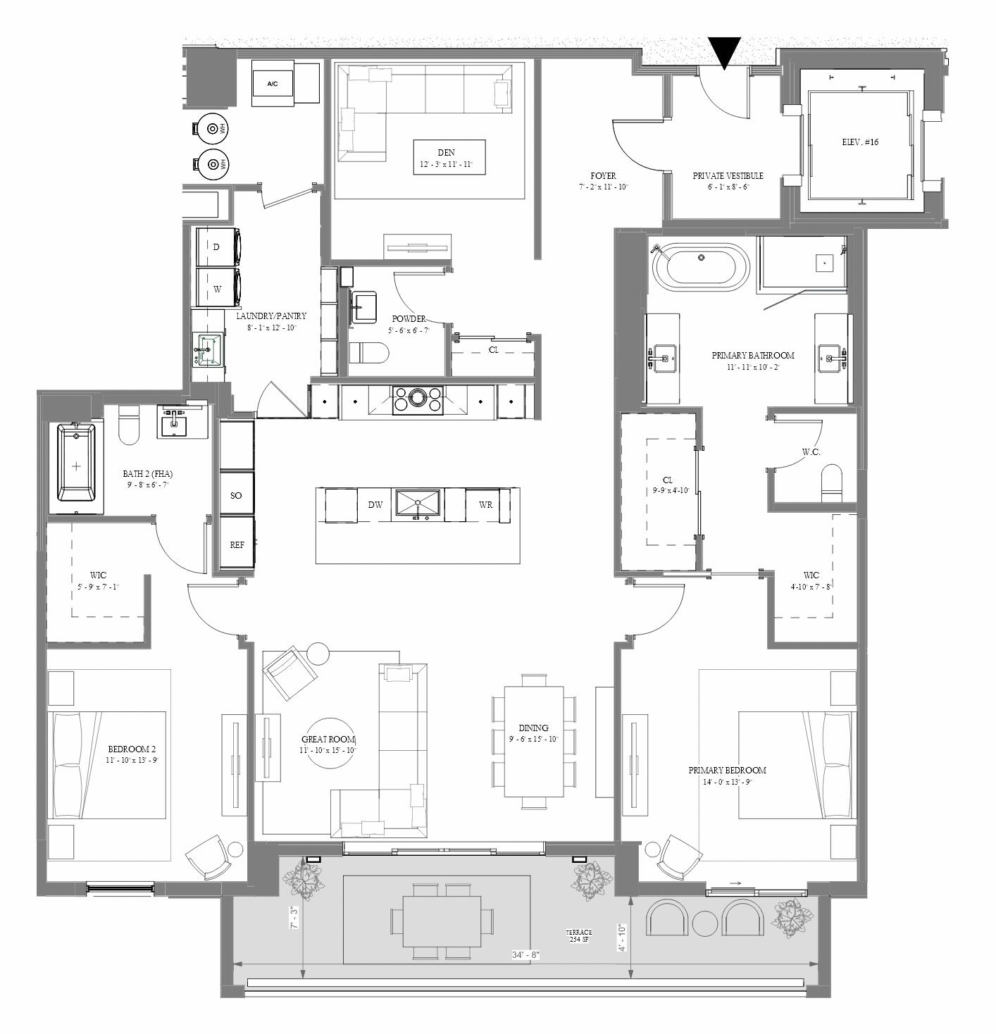 220 Southeast Mizner Boulevard, Unit 604 Boca Raton, FL 33432 - Photo 52 of 52 Alina 404 Floor plan