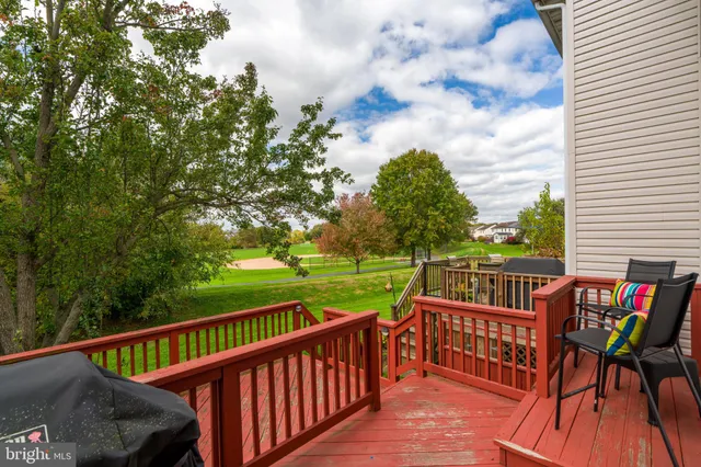 a view of a wooden deck