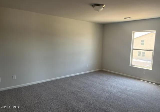 an empty room with a window