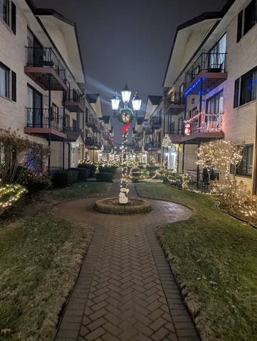 a view of a building with a street
