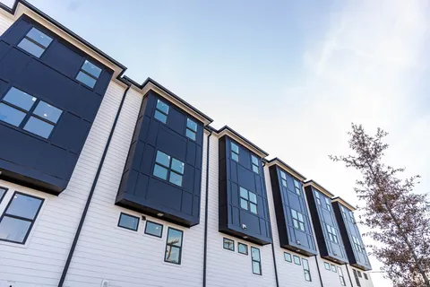 a view of a building with a window