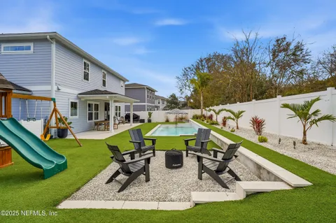 an aerial view of a house