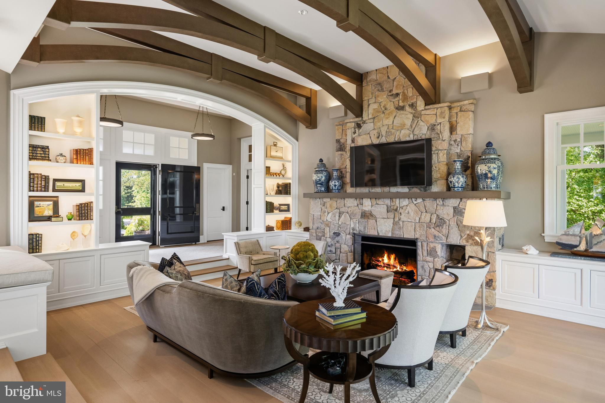 2045 Maidstone Farm Road Annapolis, MD 21409 - Photo 9 of 50 Living room with fireplace and built-ins