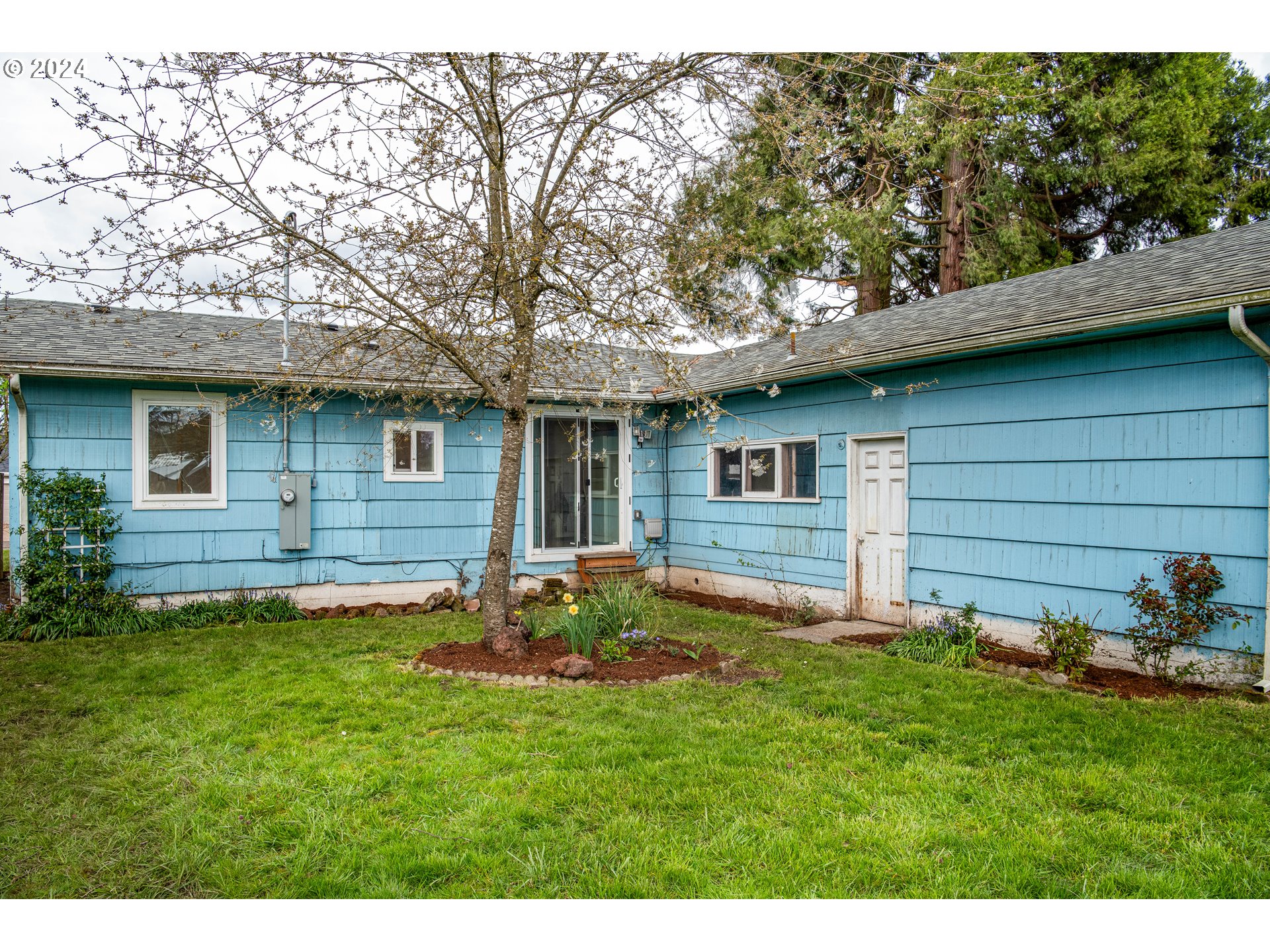 1159 M Street Springfield, OR 97477 - Photo 6 of 16 a backyard of a house with table and chairs