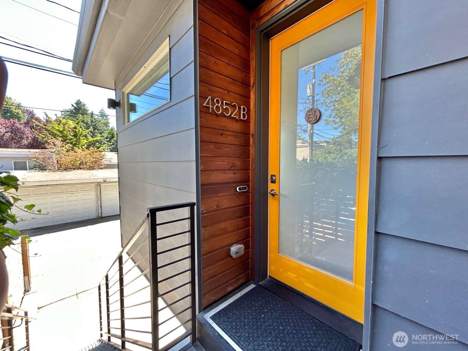 a view of a door and an outdoor space