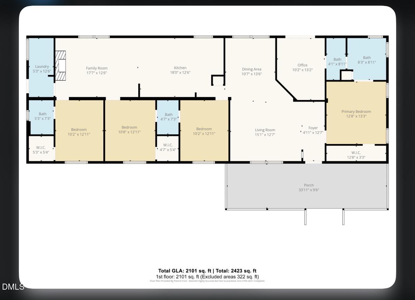 113 Rufus Lane, Unit B Archer Lodge, NC 27527 - Photo 3 of 4 a picture of floor plan