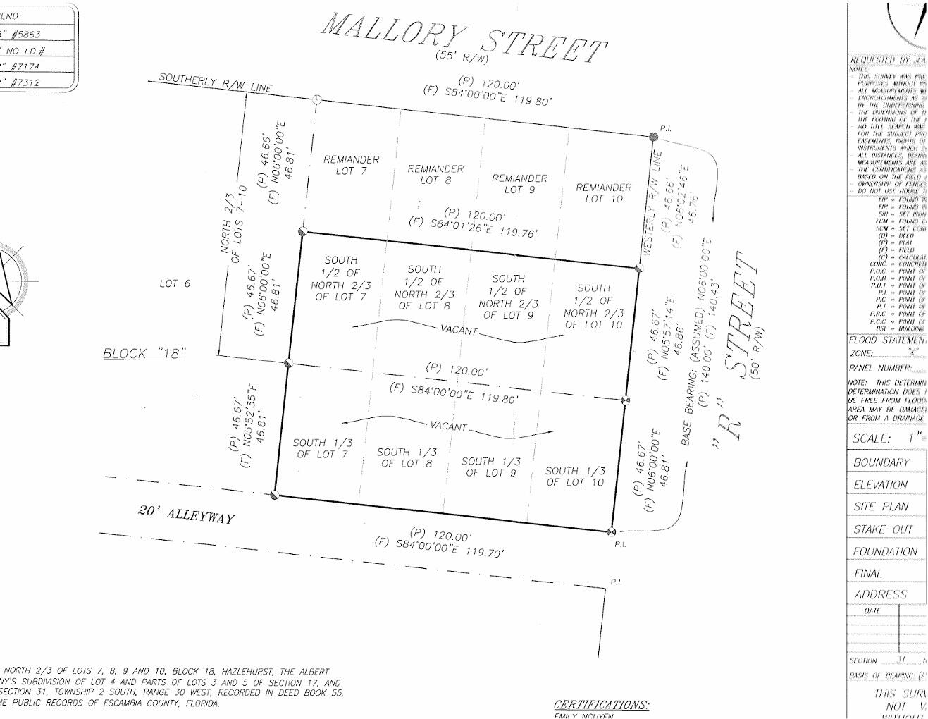 1729 North R Street Pensacola, FL 32505 - Photo 3 of 4 Survey 1729 N R St