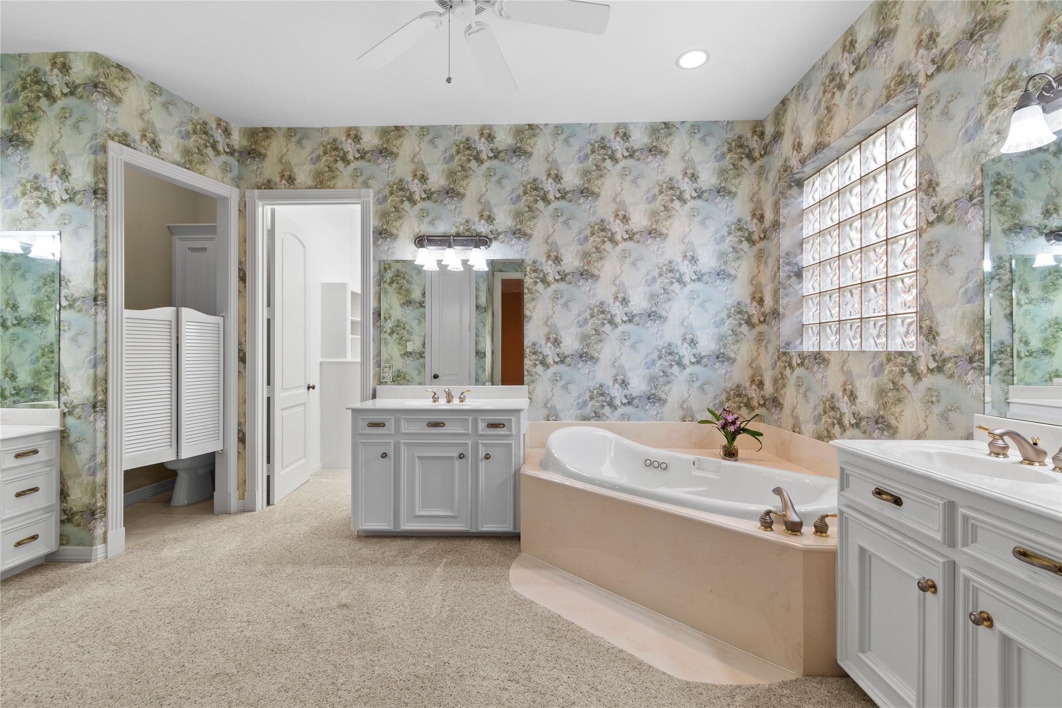 16626 Lafone Drive Spring, TX 77379 - Photo 19 of 42 Primary bath. Flooring updated in 2021. Whatever your dreams -- you have the space to make it happen.