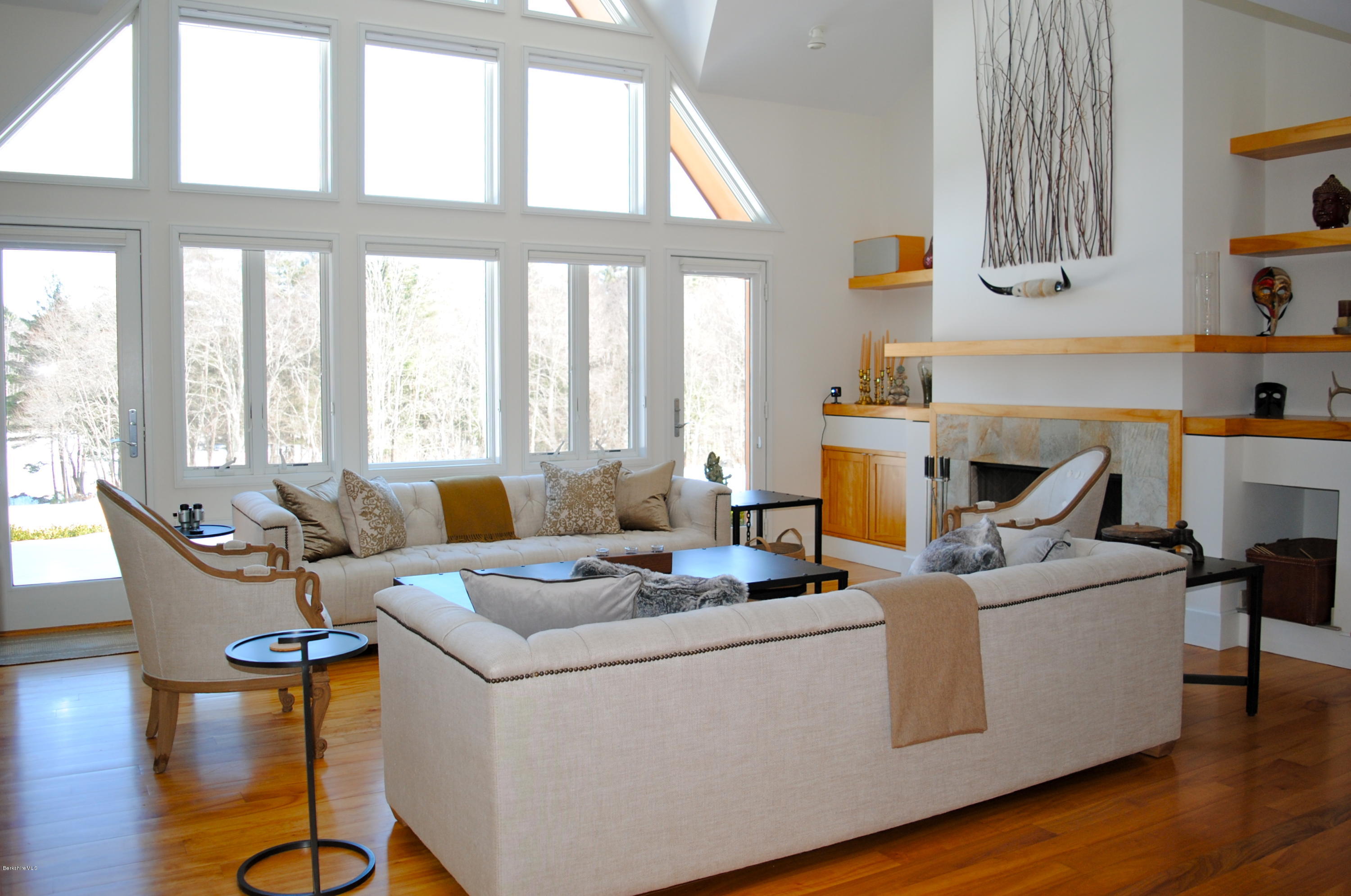 72 A Brett Road Monterey, MA 01245 - Photo 4 of 13 Living Room with wall of windows