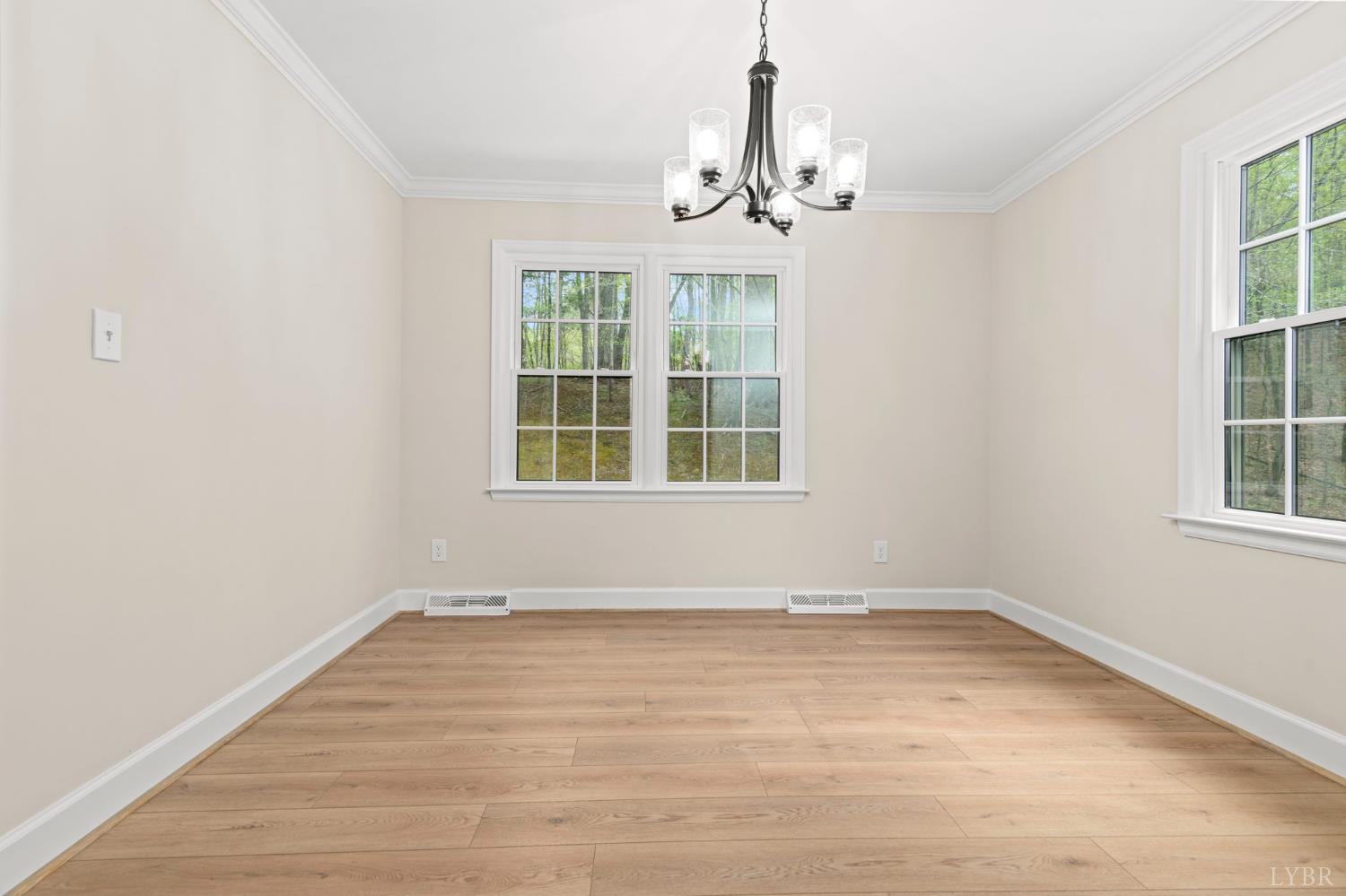 2252 Coffee Road Lynchburg, VA 24503 - Photo 24 of 93 an empty room with wooden floor chandelier and windows