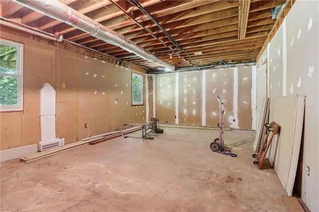 a view of hallway with stairs