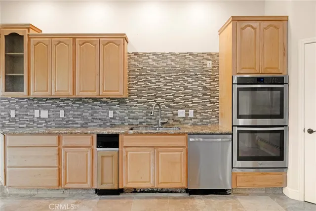 a bathroom with a shower and a mirror