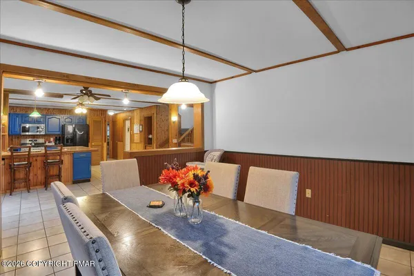 a living room with furniture
