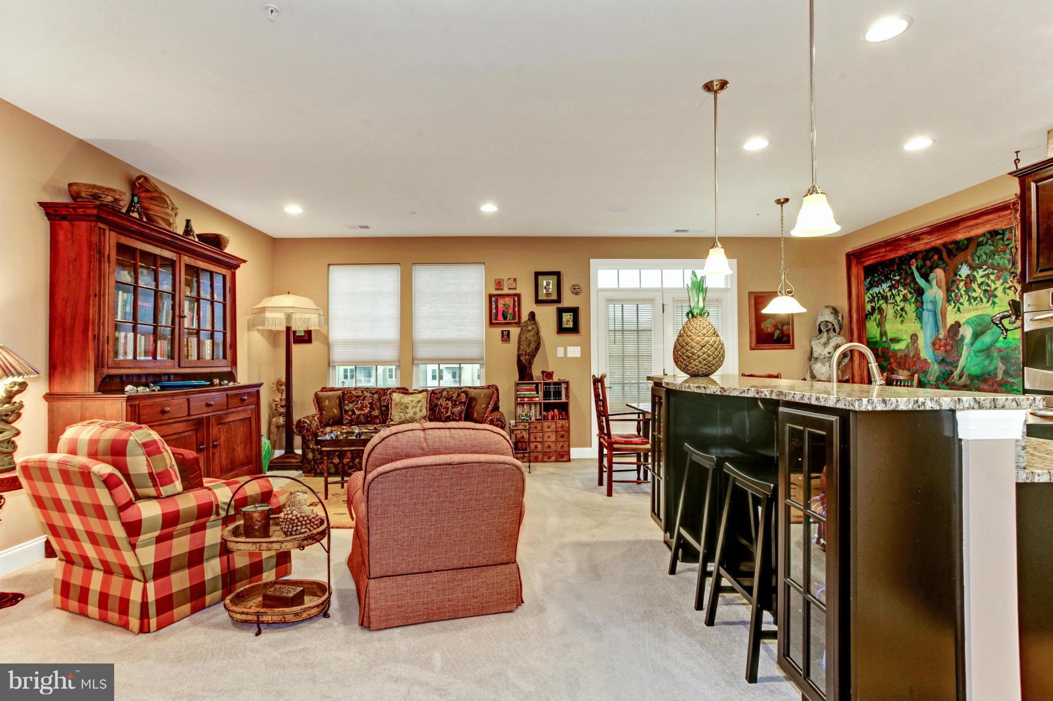 3632 Spring Hollow Lane Frederick, MD 21704 - Photo 18 of 30 a living room with furniture a flat screen tv and a floor to ceiling window