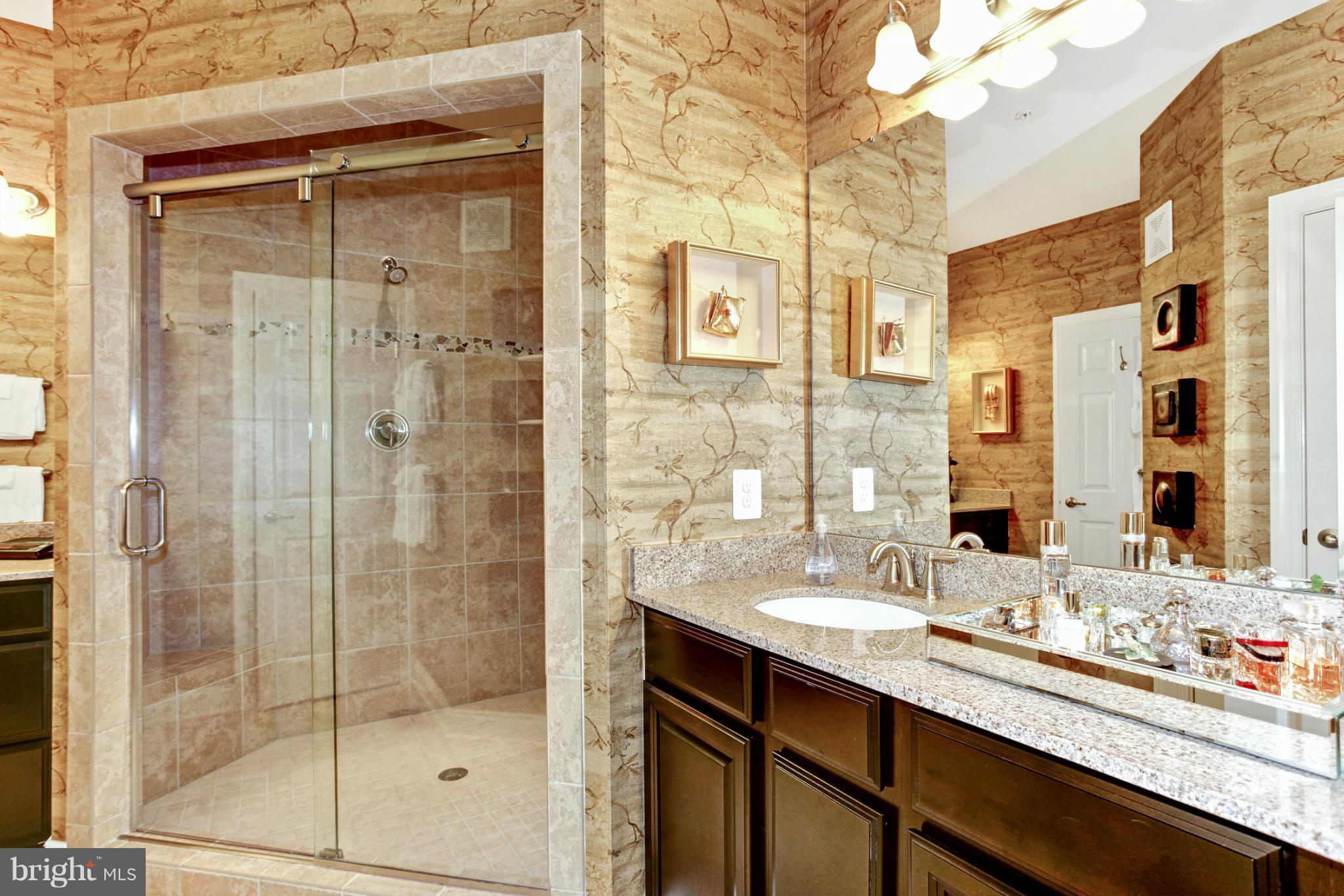 3632 Spring Hollow Lane Frederick, MD 21704 - Photo 25 of 30 a bathroom with a shower sink and mirror
