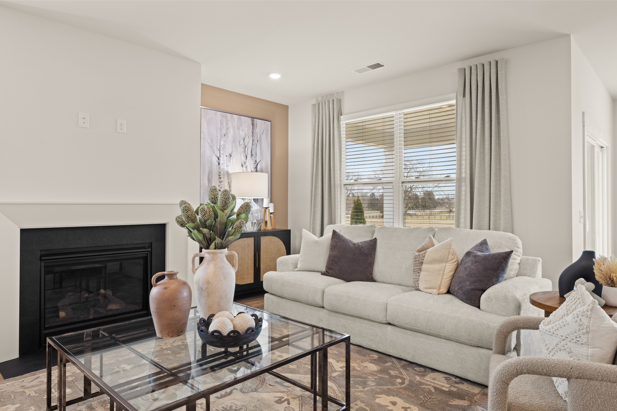 1237 Leavell Lane Murfreesboro, TN 37130 - Photo 21 of 53 a living room with furniture potted plant and a fireplace