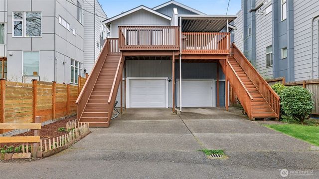 front view of a house with a stairs