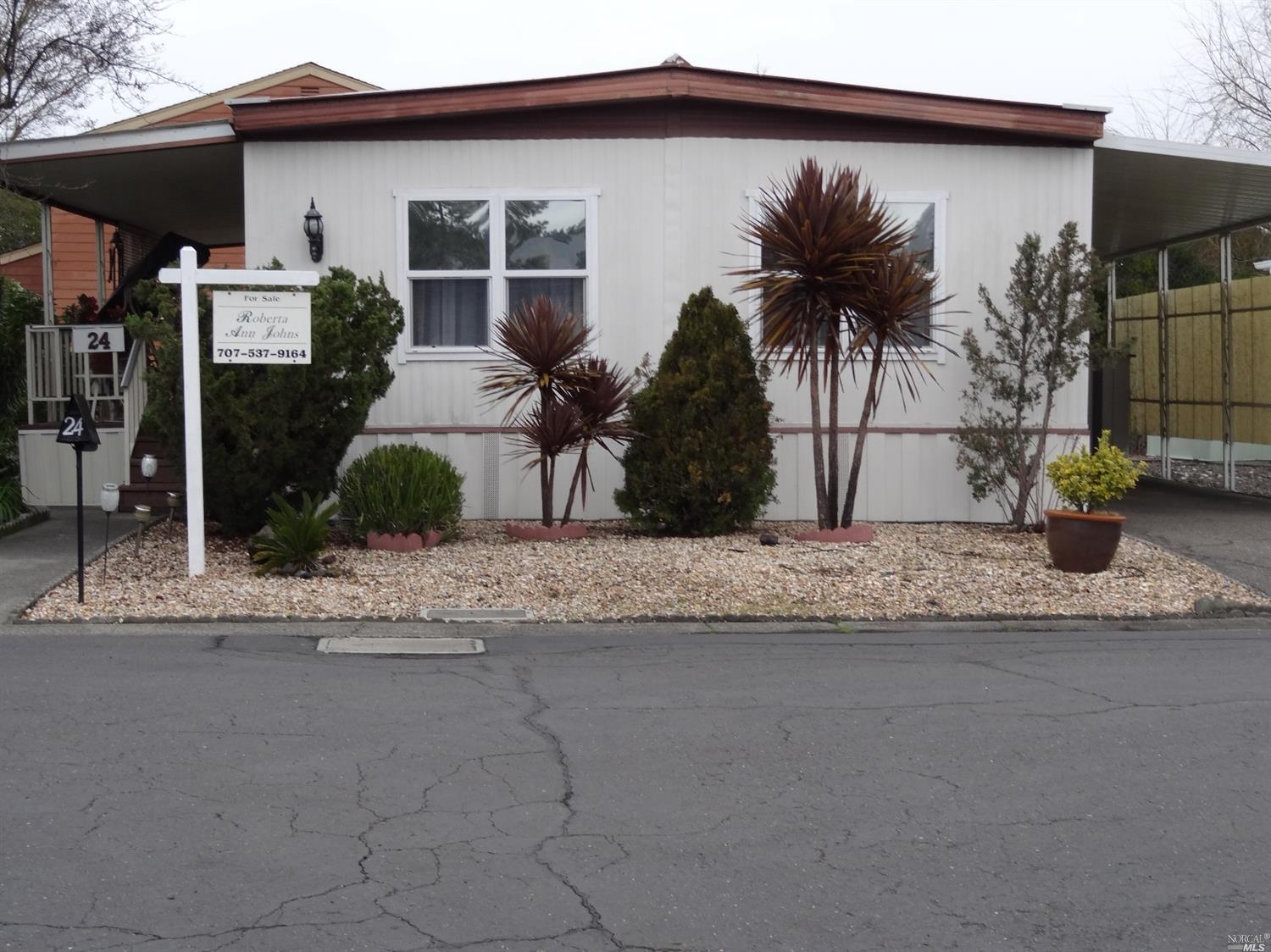 24 Tiffany Place, Unit 24 Santa Rosa, CA 95409 - Photo 1 of 1 Great location on a cul-de-sac in a 55 + rent controlled park.