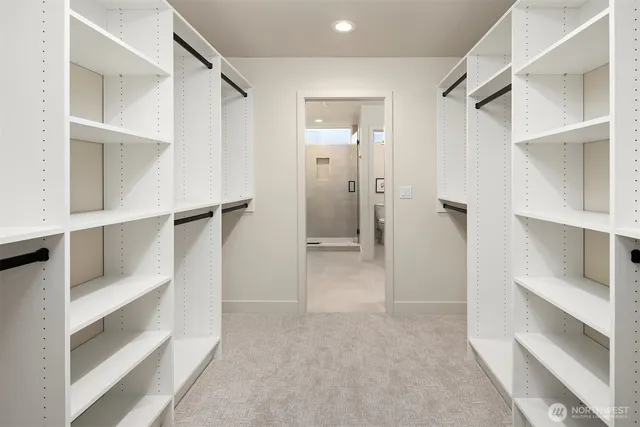 a view of an empty walk in closet