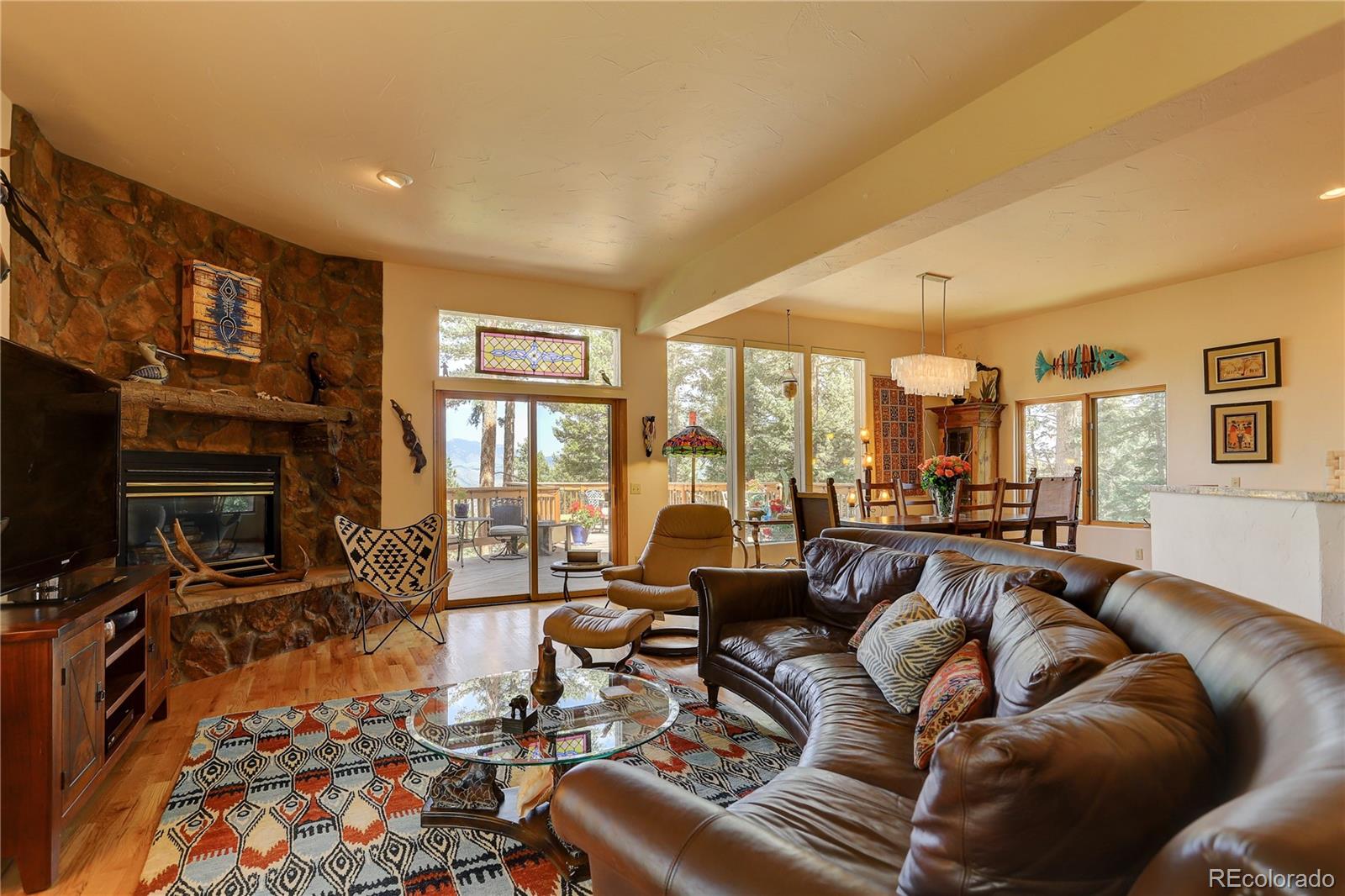 23072 Pinecrest Road Golden, CO 80401 - Photo 11 of 34 a living room with furniture a large window and a flat screen tv