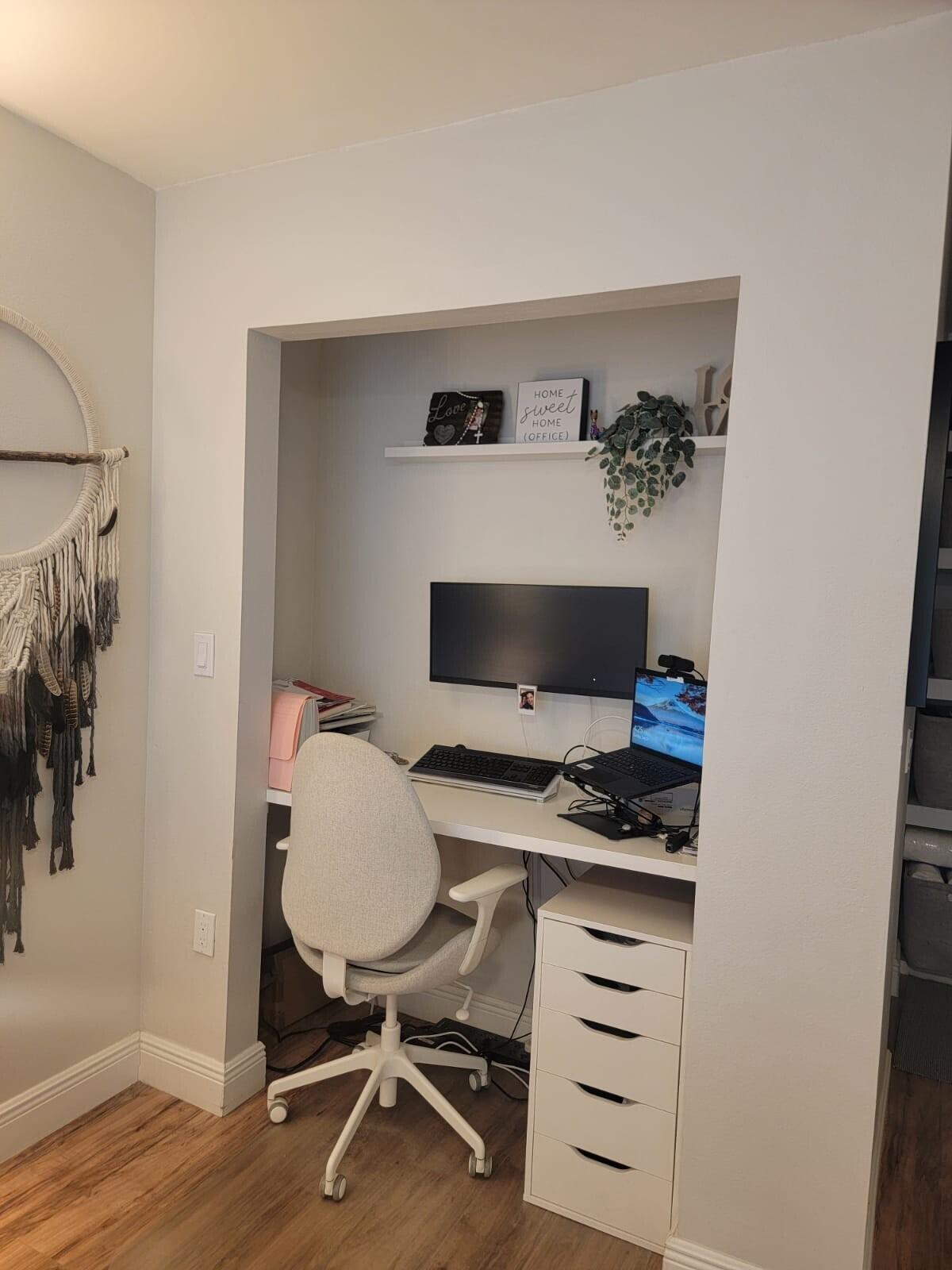 3209 Clint Moore Road, Unit 202 Boca Raton, FL 33496 - Photo 17 of 24 a workspace with furniture and wooden floor