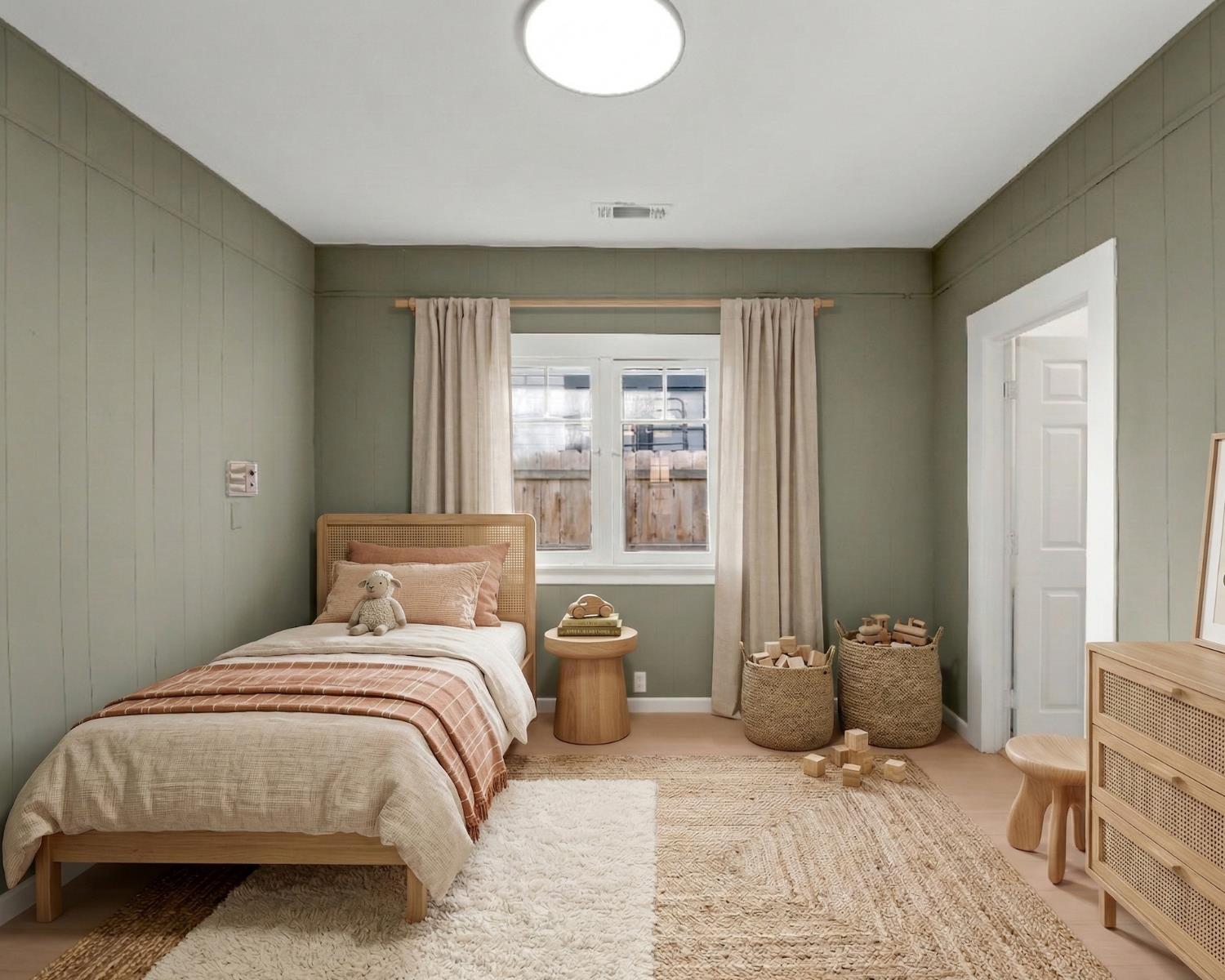 425 West Elm Street Hanford, CA 93230 - Photo 13 of 18 a bedroom with a bed and wooden floor