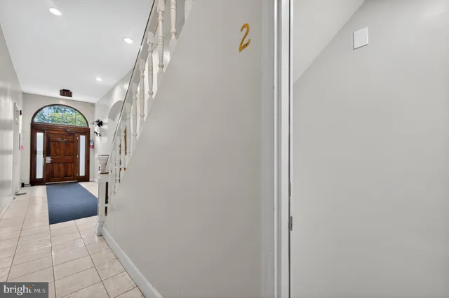 a view of a hallway with a entryway