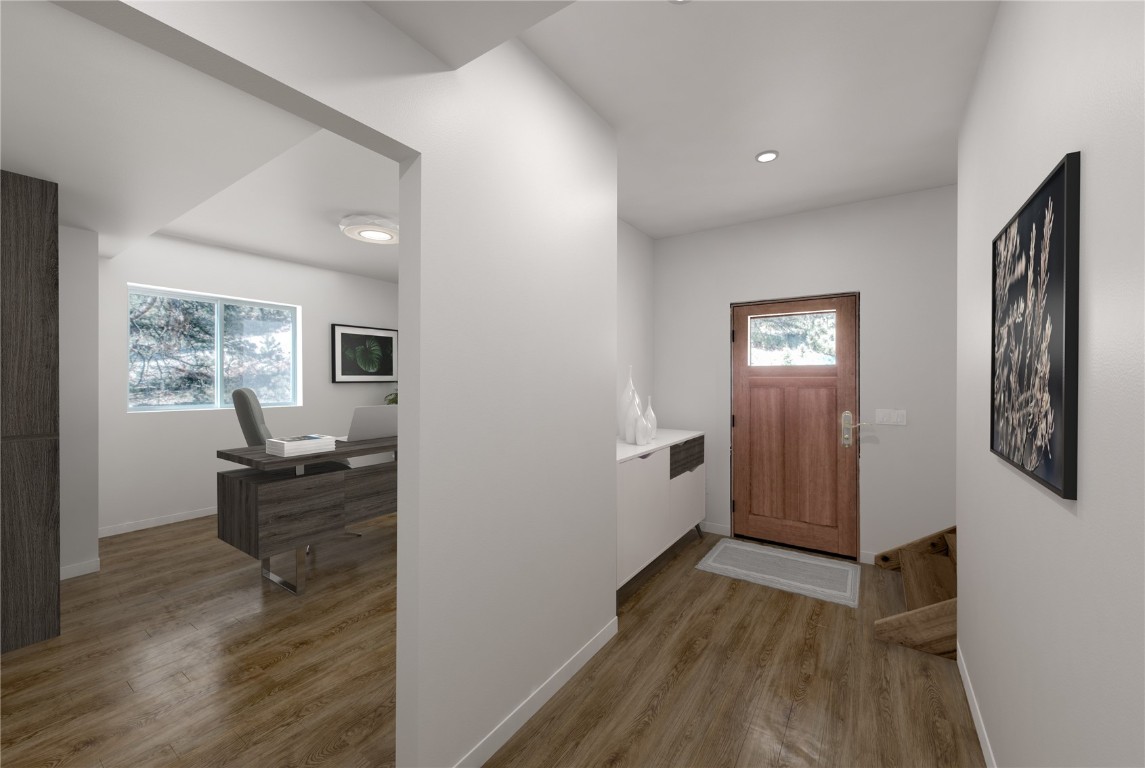 344 Redhill Road Fairplay, CO 80440 - Photo 7 of 34 a view of workspace with wooden floor cabinet and windows