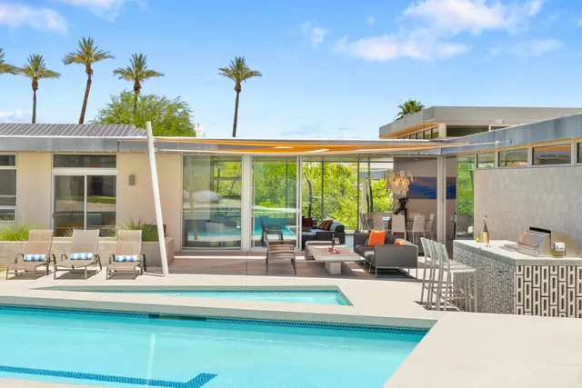 a outdoor space with patio furniture