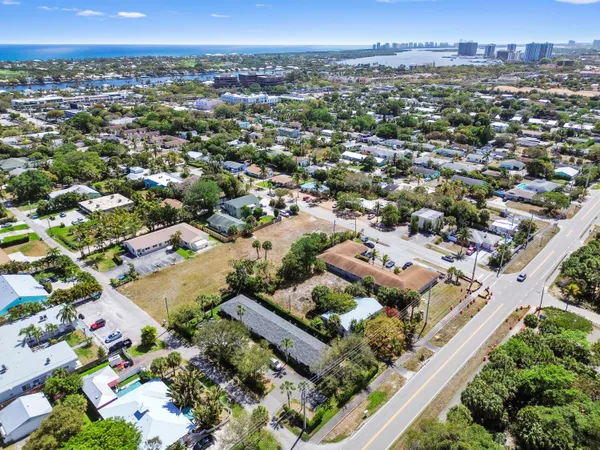 an aerial view of a city