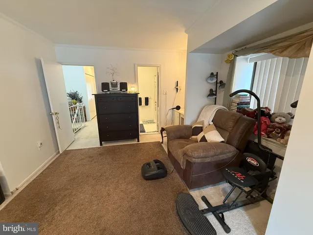 a living room with furniture and a gate
