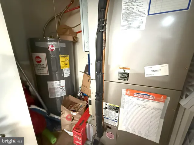a close view of water heater room