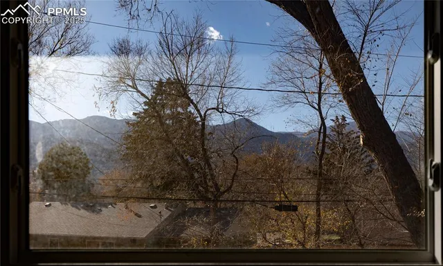 a view of a wooden door