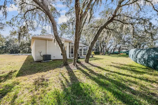 a view of a backyard