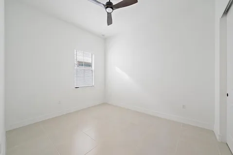 a view of a small space with a window