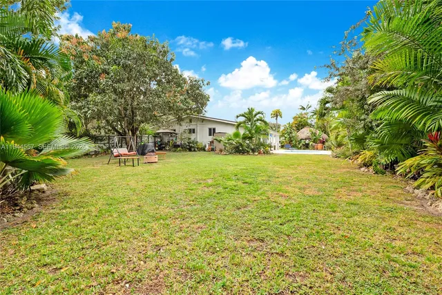 a view of a trees with a yard