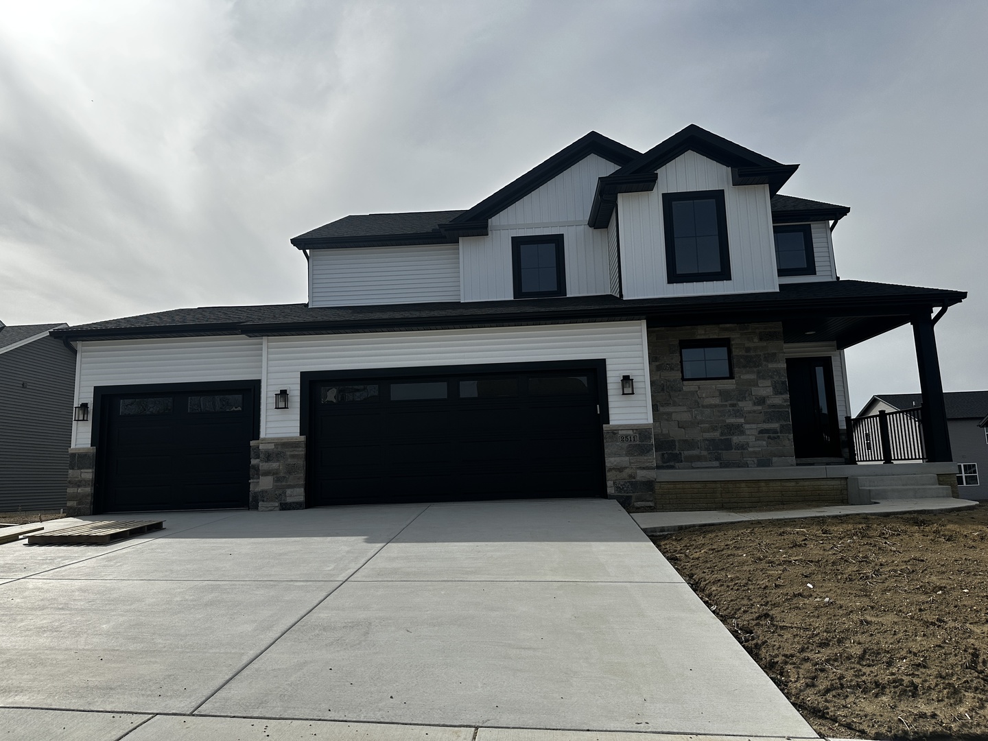 a front view of a house