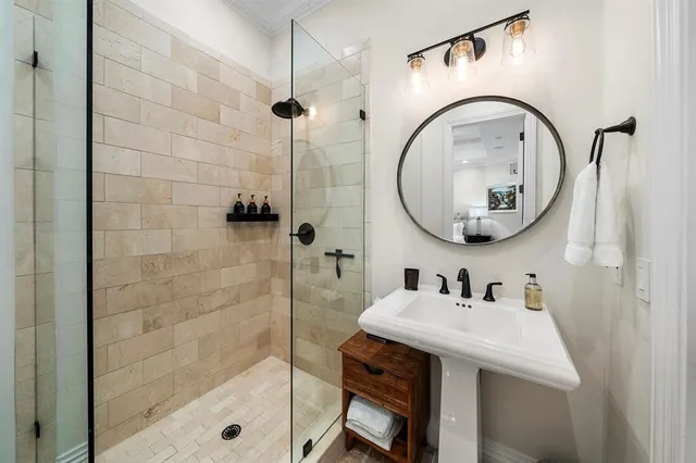 a dining room with a table or chairs and a dining table with garden view