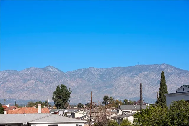 a view of city and mountain