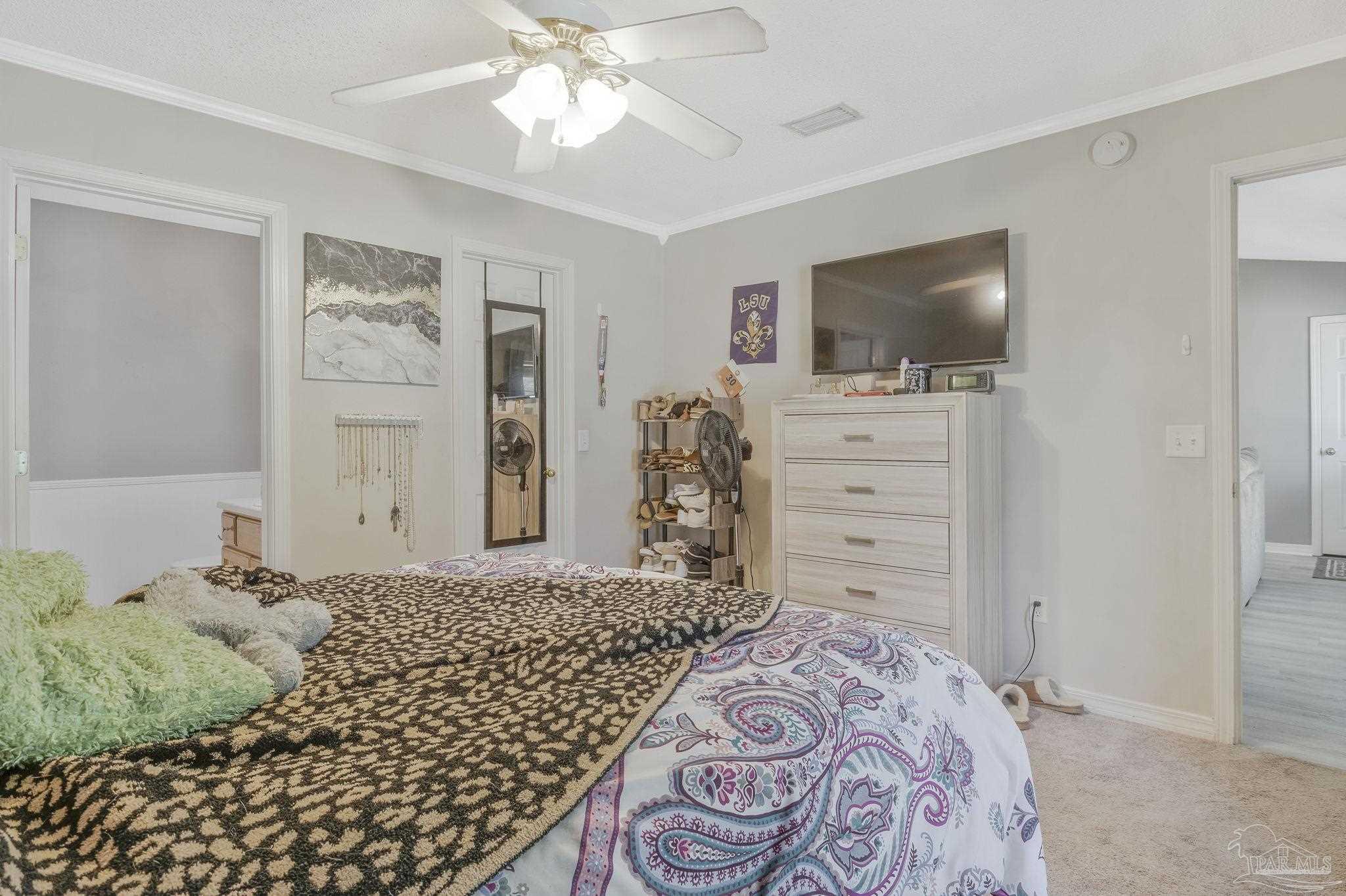 5539 Windrun Place Pace, FL 32571 - Photo 26 of 62 a bedroom with a bed and a television