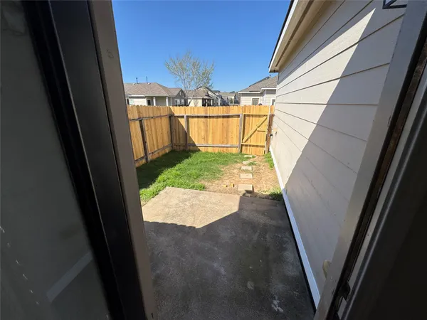 a view of backyard of house
