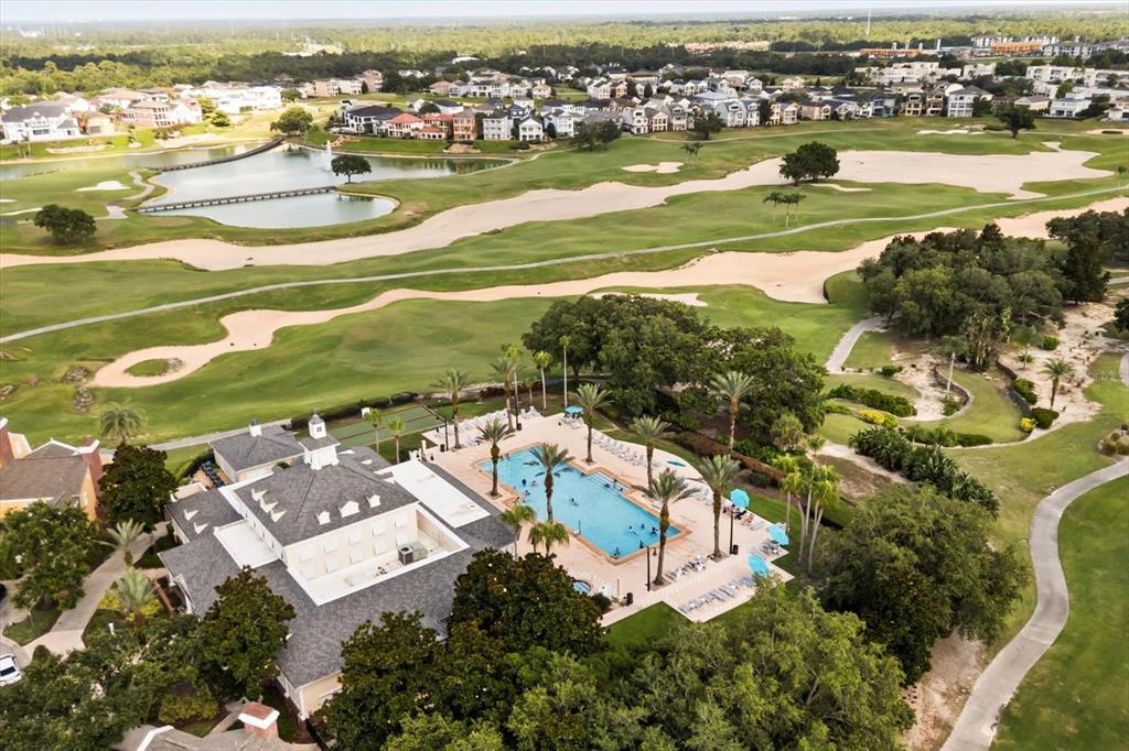 1114 Sunset View Circle, Unit 402 Reunion, FL 34747 - Photo 18 of 32 an aerial view of ocean and residential houses with outdoor space