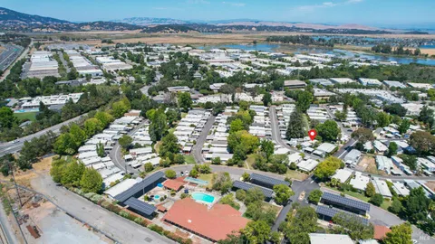 an aerial view of multiple house