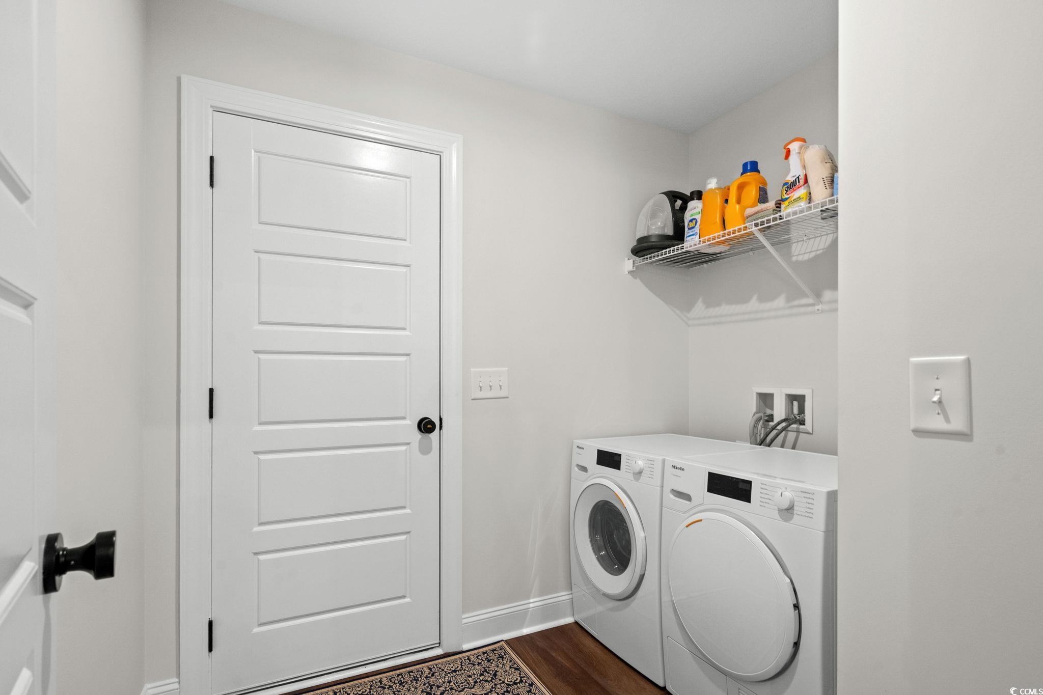 6782 Highway 366 Conway, SC 29526 - Photo 20 of 37 Bathroom with vanity, dark wood-style floors, and curtained shower