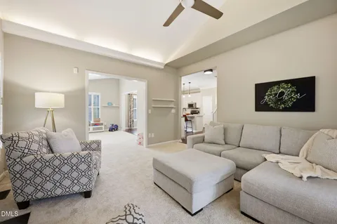 a living room with furniture and a couch