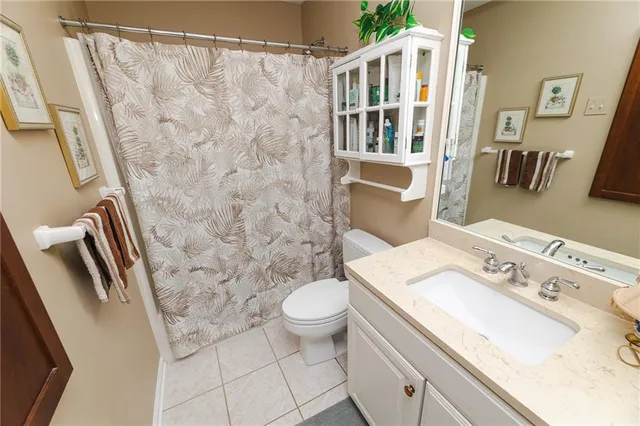 a bathroom with a sink a toilet a mirror and vanity