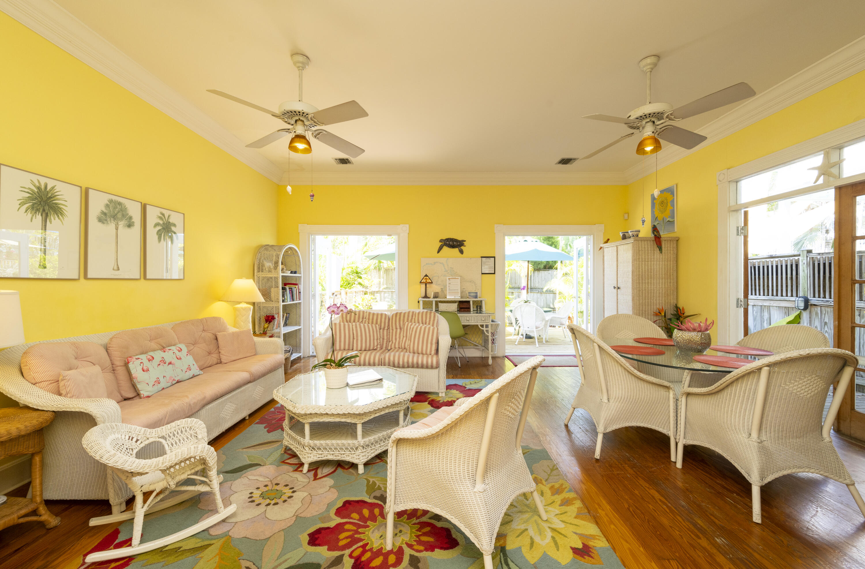 1003 United Street, Unit B Key West, FL 33040 - Photo 5 of 39 a living room with fireplace furniture and a large window